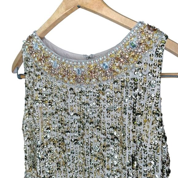 Mac Duggal Gold Embellished Sleeveless High Neck Midi Dress 2 - Picture 3 of 12